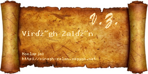Virágh Zalán névjegykártya